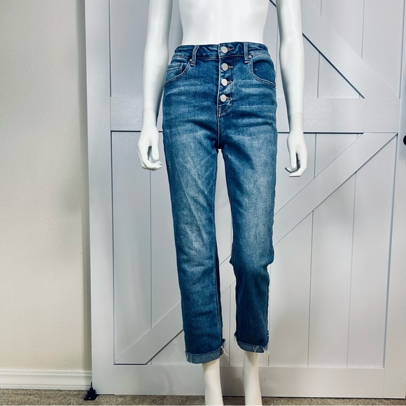 RISEN High Rise Button Fly Ankle Straight Leg. Size 5 /27” - Picture 7 of 16